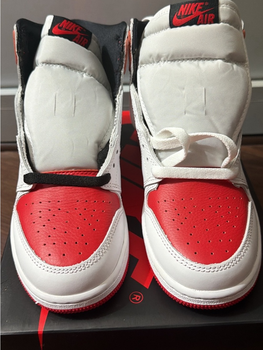 Jordan 1 Kids' Red, White and Black High-Top Sneakers